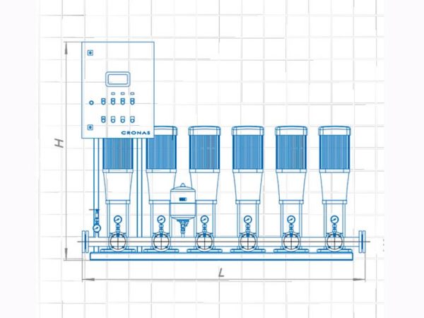 Установка повышения давления Cronas 6 CDM1 6FSWPC IE2-6E-A/U1-AL/AE/A